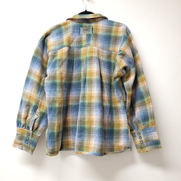 We The Free Plaid Long Sleeve Shirt Oversized Relax Fit - Picture 2 of 12
